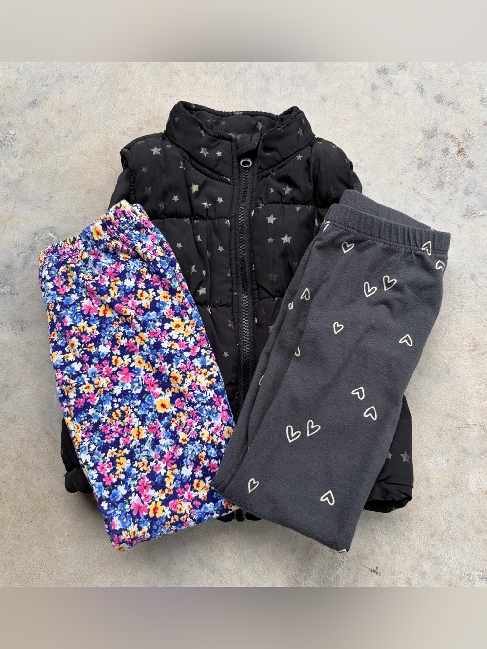 Vest/Leggings Bundle - 3 Piece Set - Puffer Vest & Leggings - Size 4T